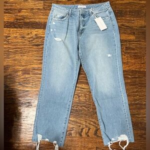 Vici Distressed High Rise Straight Leg Jeans